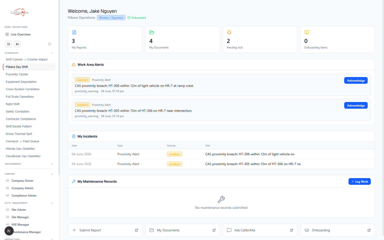 Employee dashboard